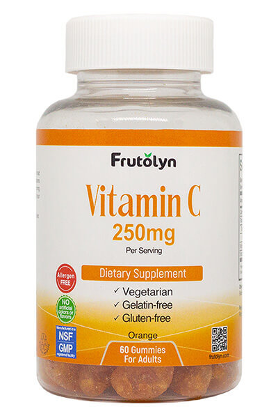 Frutolyn Vitamin C gummy bottle (home page)