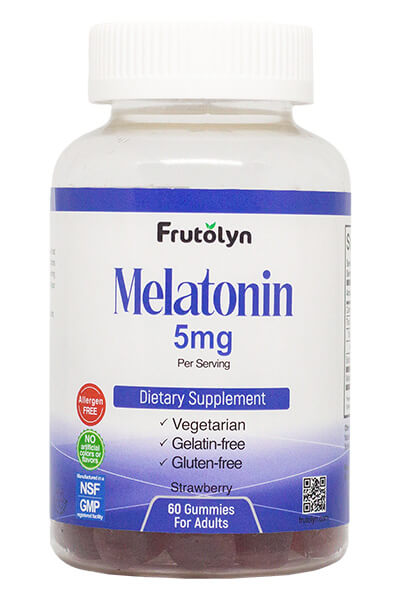 Frutolyn Melatonin gummy bottle (home page)