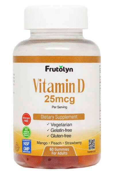 Frutolyn Vitamin D gummy bottle (home page)